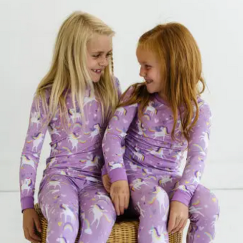 siena's unicorns two-piece bamboo viscose pajama set