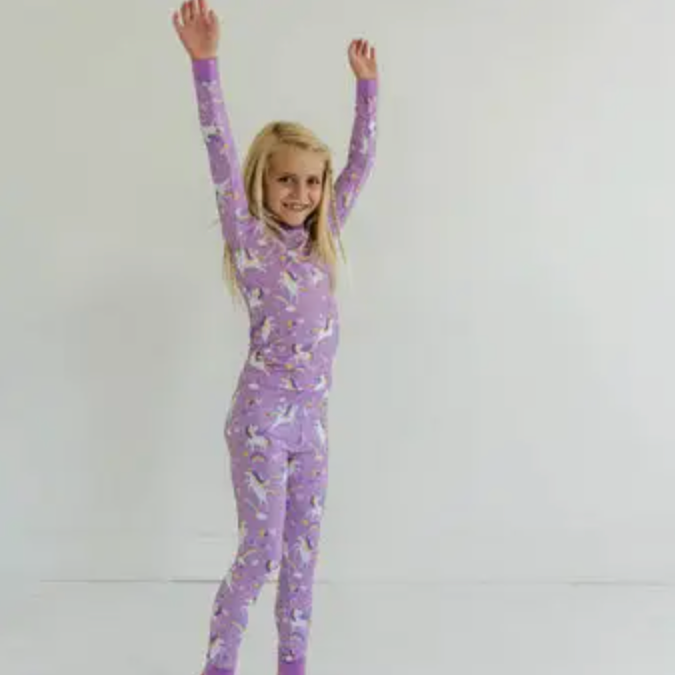 siena's unicorns two-piece bamboo viscose pajama set