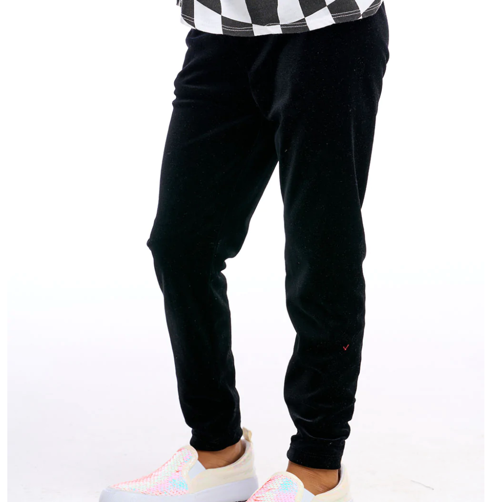 stretch velvet classic legging in true black