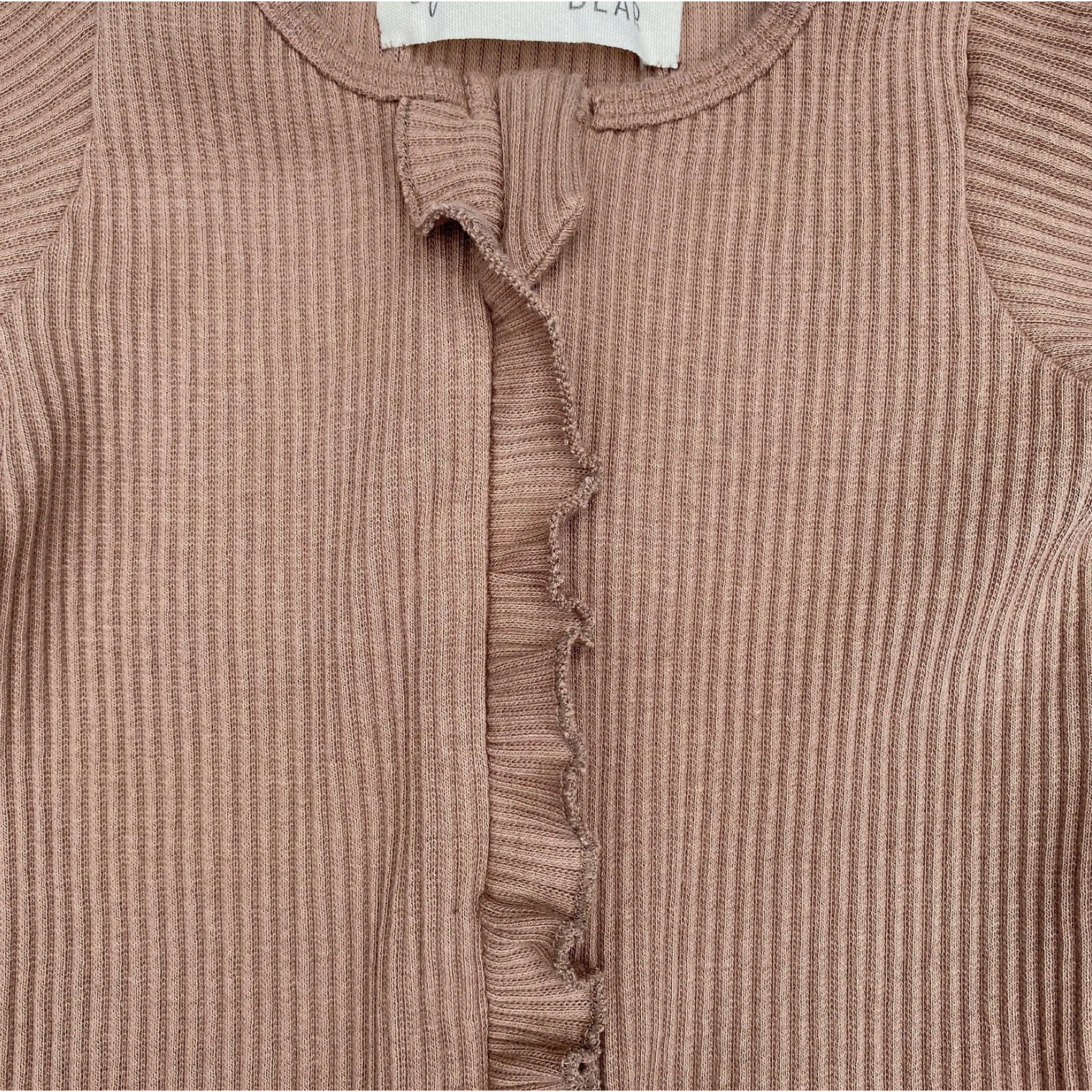 ruffle footed onesie | cappuccino