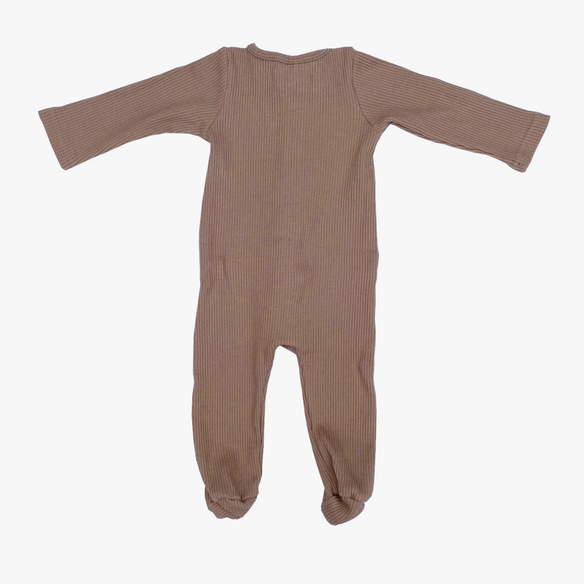 ruffle footed onesie | cappuccino