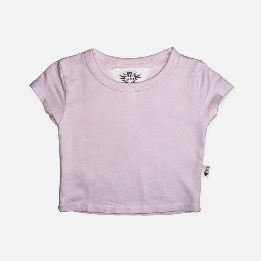 short sleeve crop top | candy pink