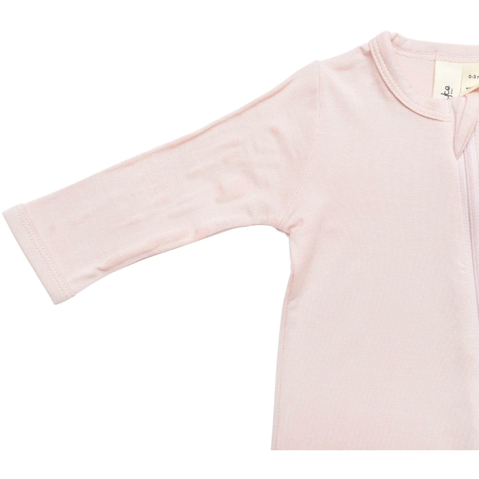 zippered footie | blush