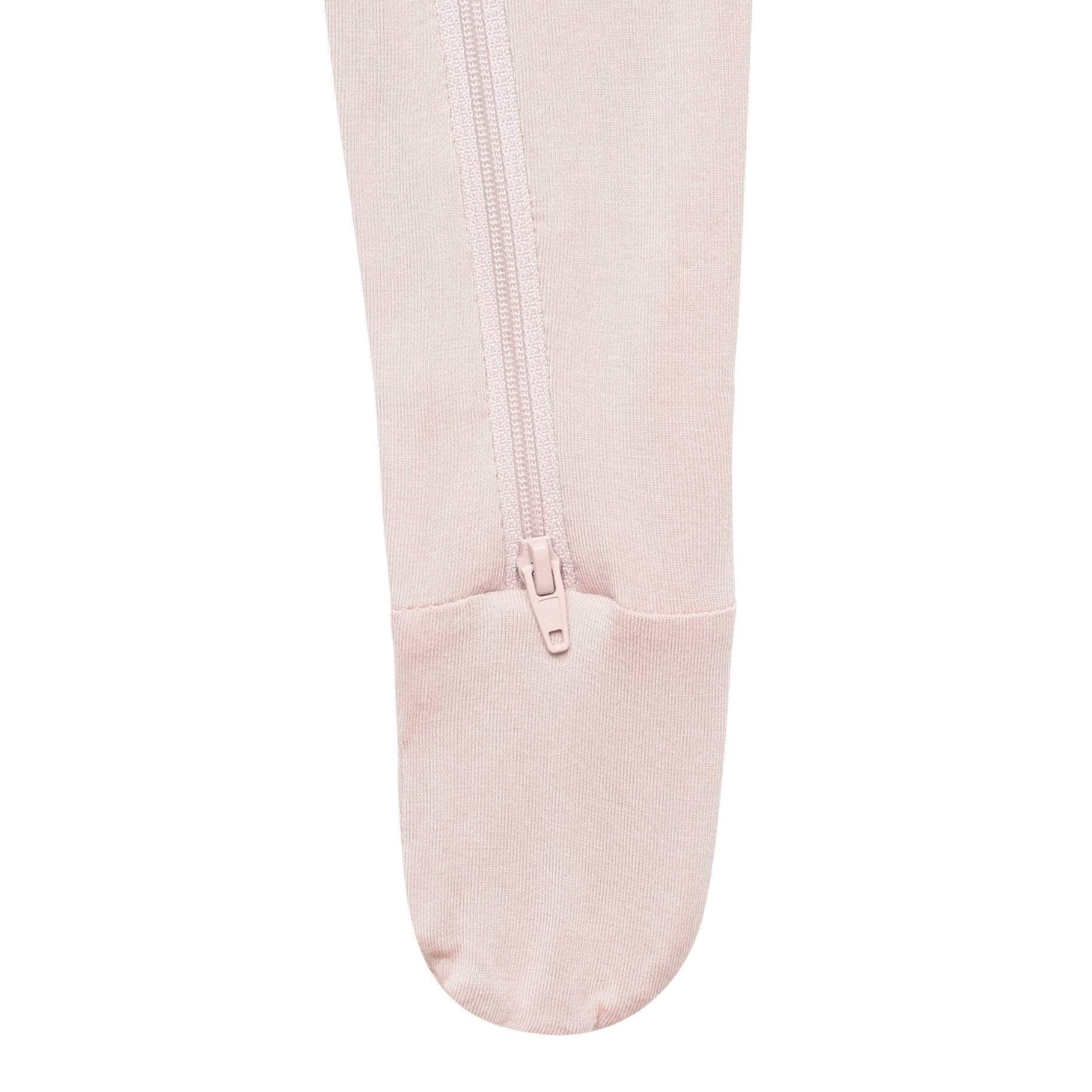 zippered footie | blush