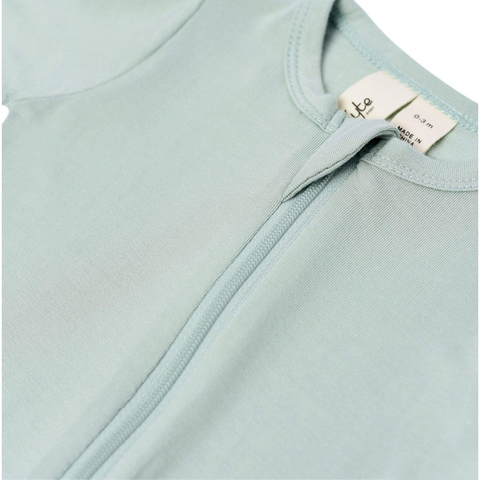 zippered footie | sage