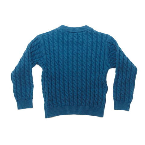 happy cable knit sweater