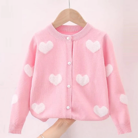 heart cardigan | pink