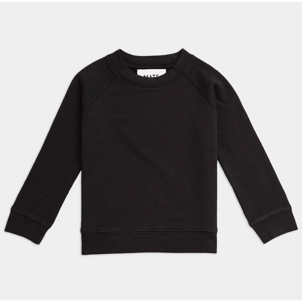mini organic raglan sweatshirt | jet black