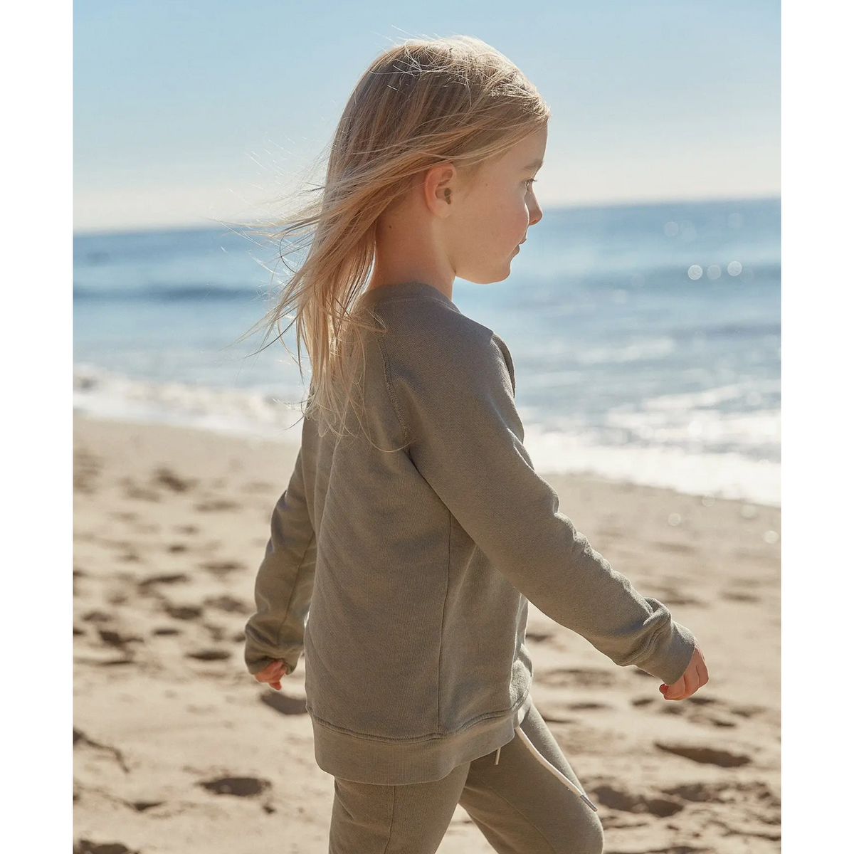 mini organic raglan sweatshirt | sage