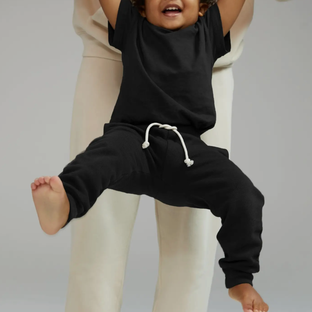 mini organic terry classic jogger | jet black