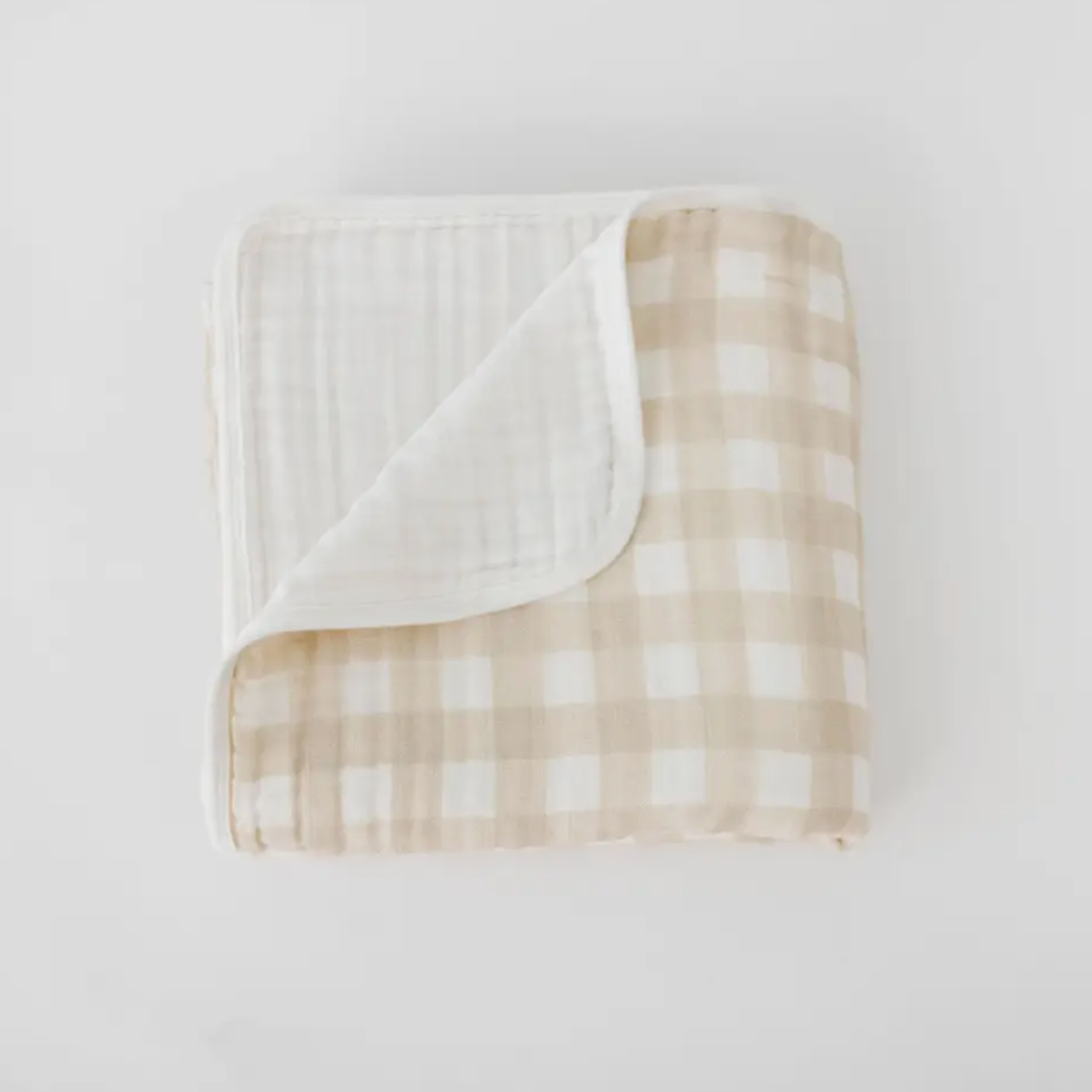 organic muslin baby blanket | plaid