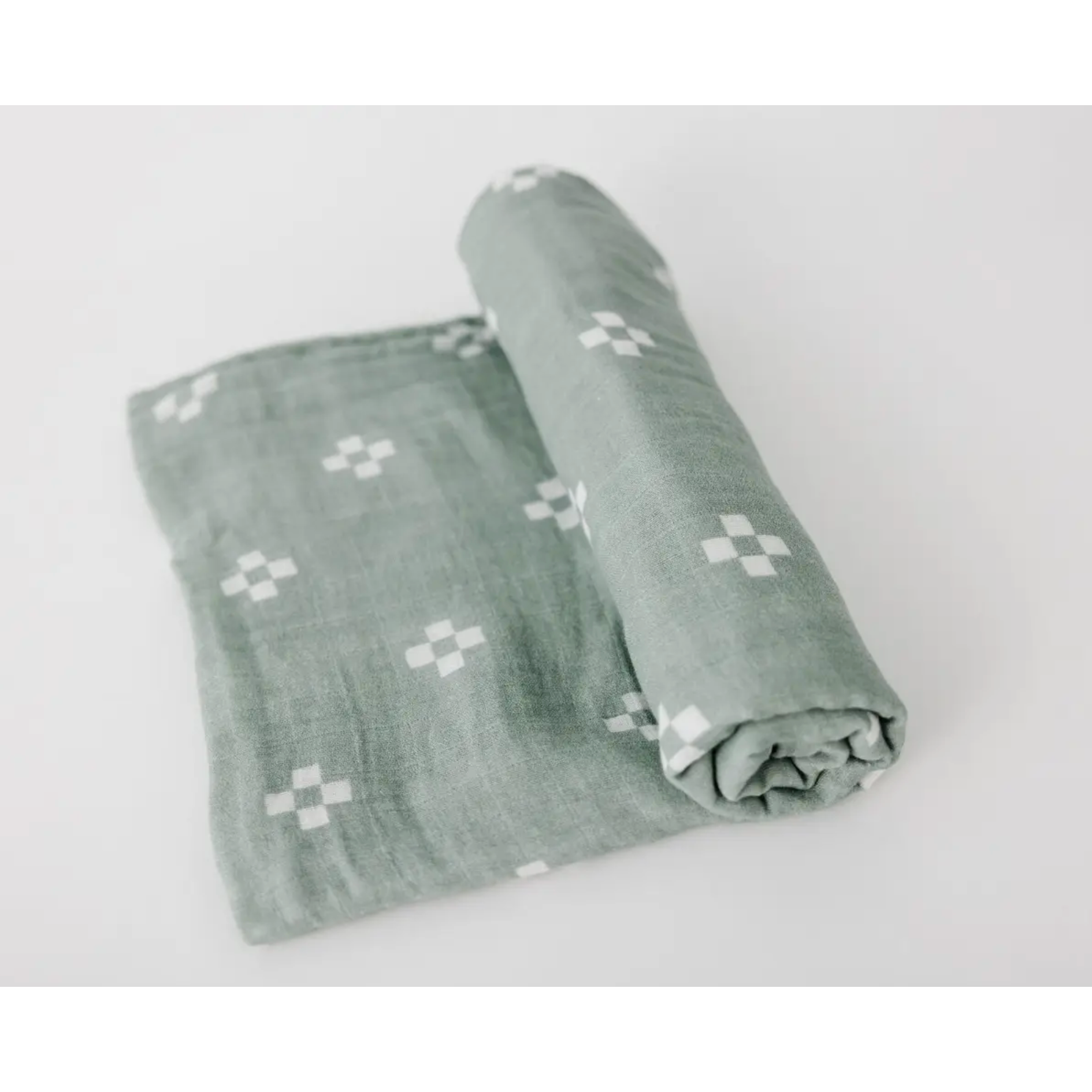 organic muslin swaddle blanket | green