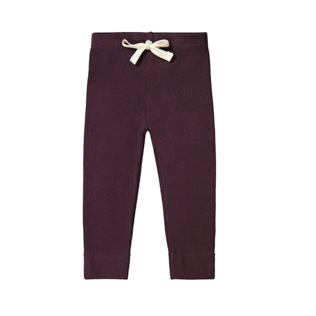 organic cotton fine rib legging | sugar plum