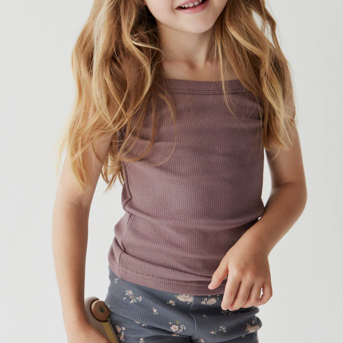 organic cotton fine rib melanie top | bloom