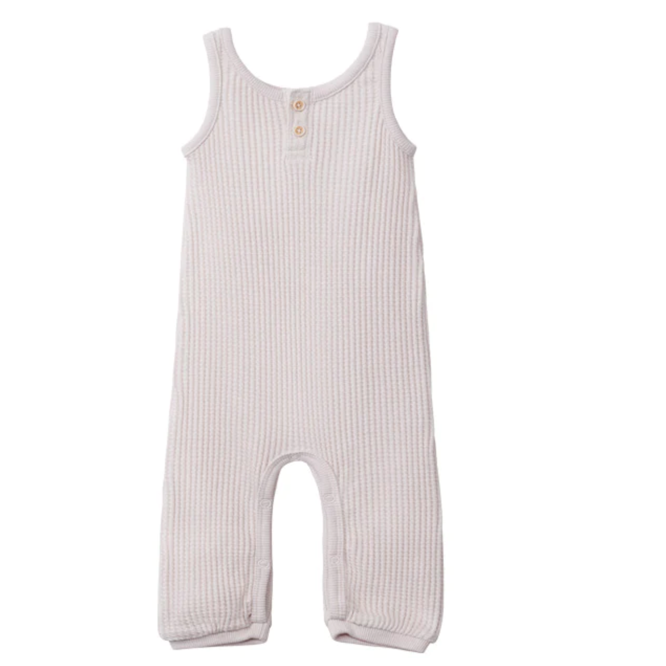organic cotton zoe waffle romper | misty rose