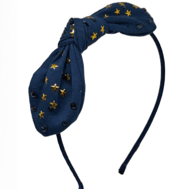 cotton star bow thin headband
