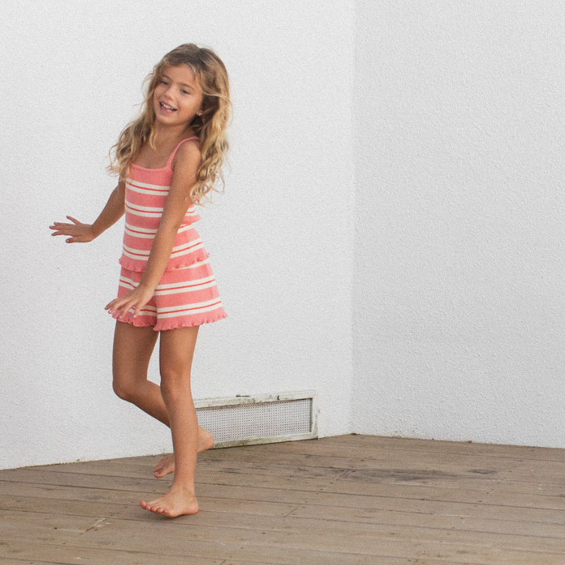 kealia knit tank | striped coral