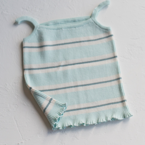kealia knit tank | striped aqua