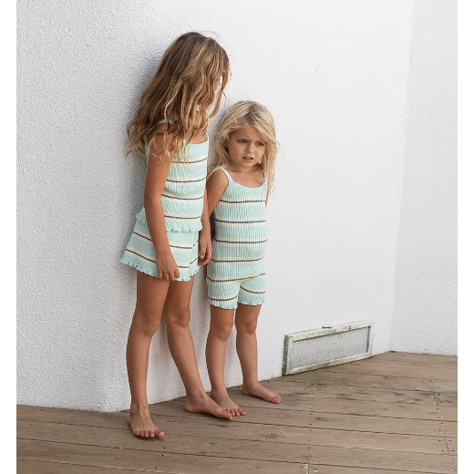 kealia knit tank | striped aqua