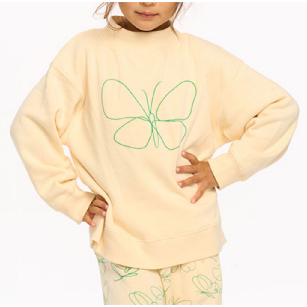 butterfly cotton fleece pullover