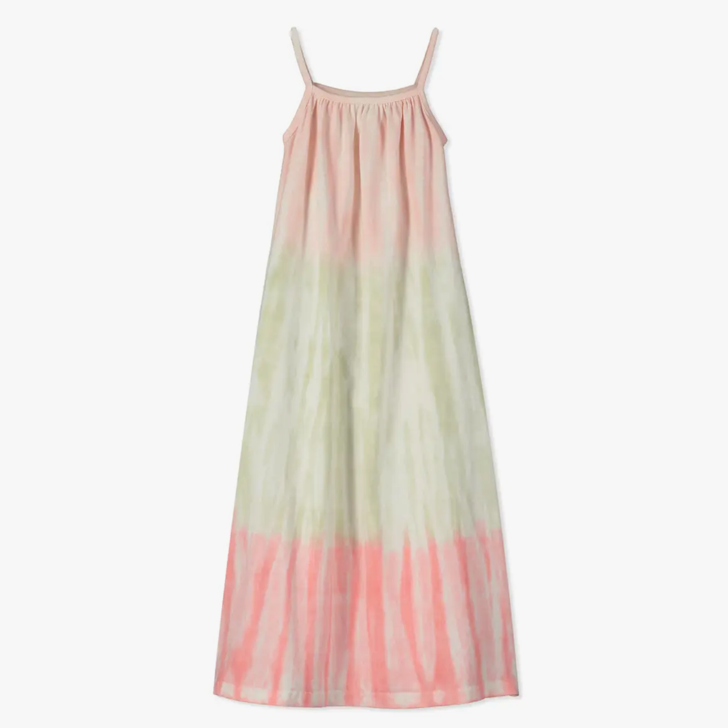 strappy tie dye dress in pink