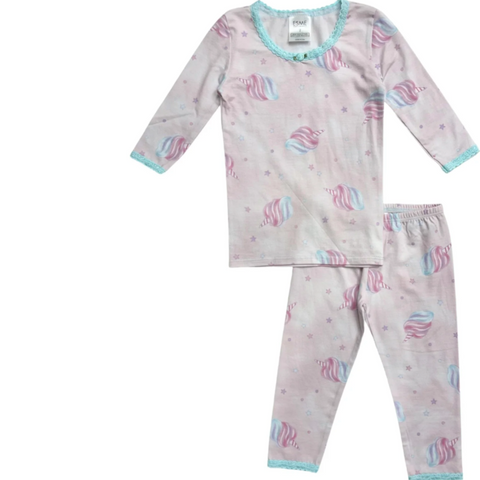 cotton candy 3/4 sleeve pajama set