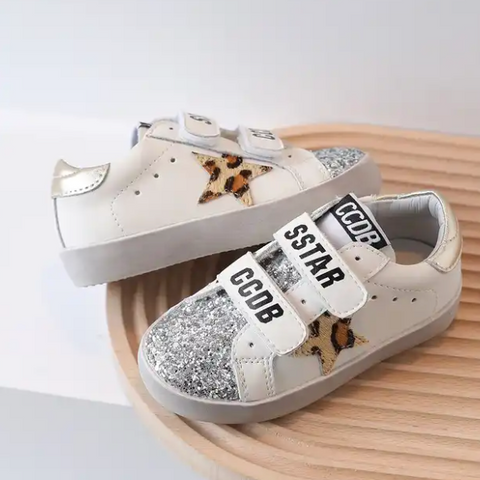 PREORDER silver glitter star sneakers