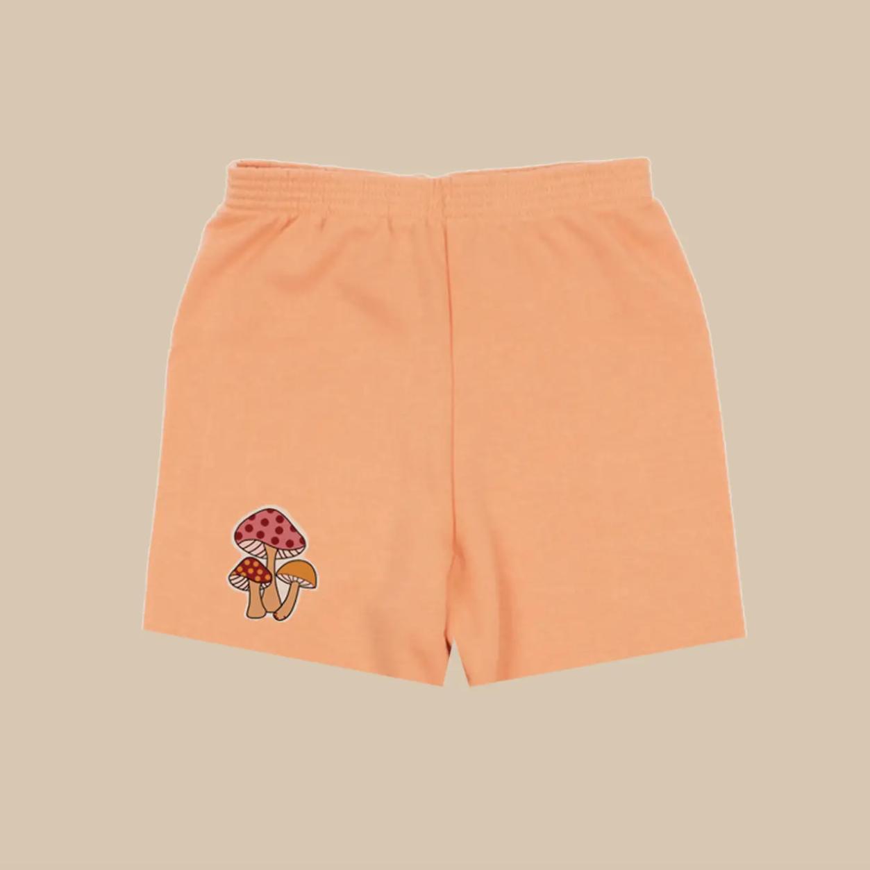 mushroom sweat shorts | peach