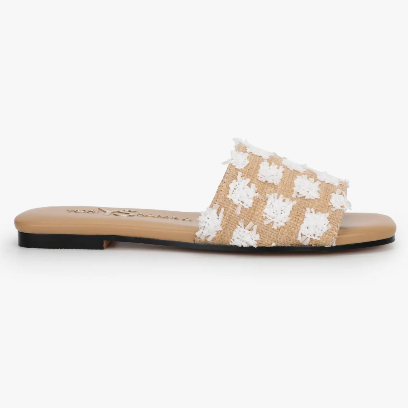 miss reese slide | white pom raffia