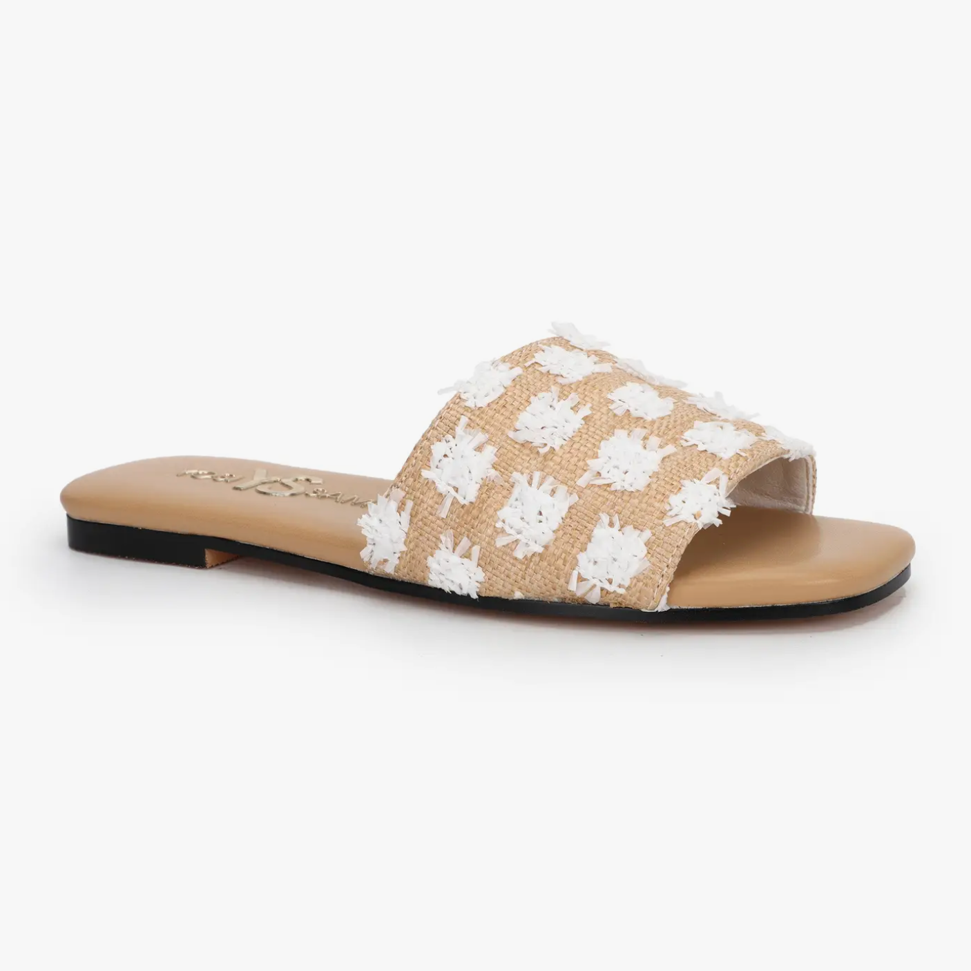 miss reese slide | white pom raffia