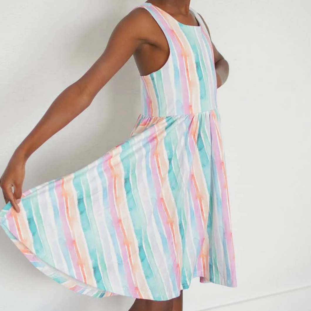 charlotte dress | watercolor stripe