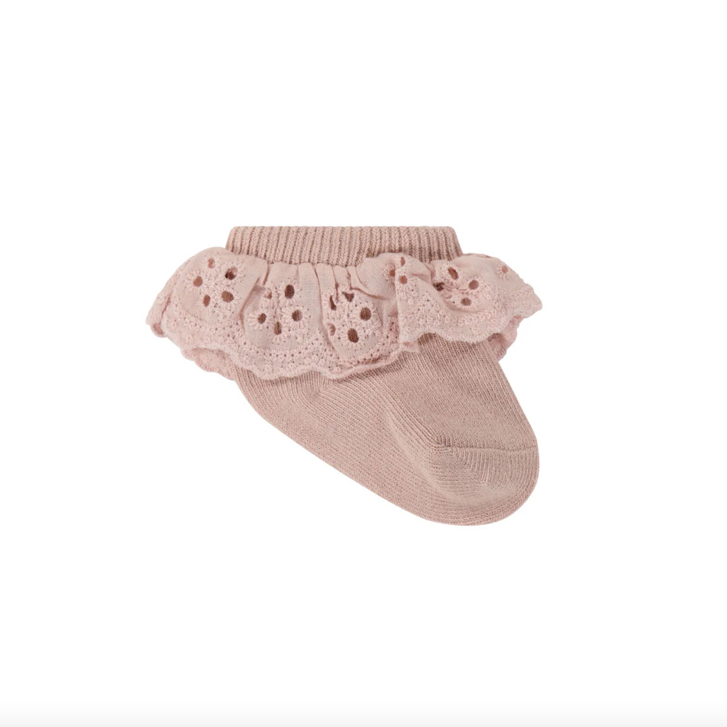 frill ankle sock | pink sandstone