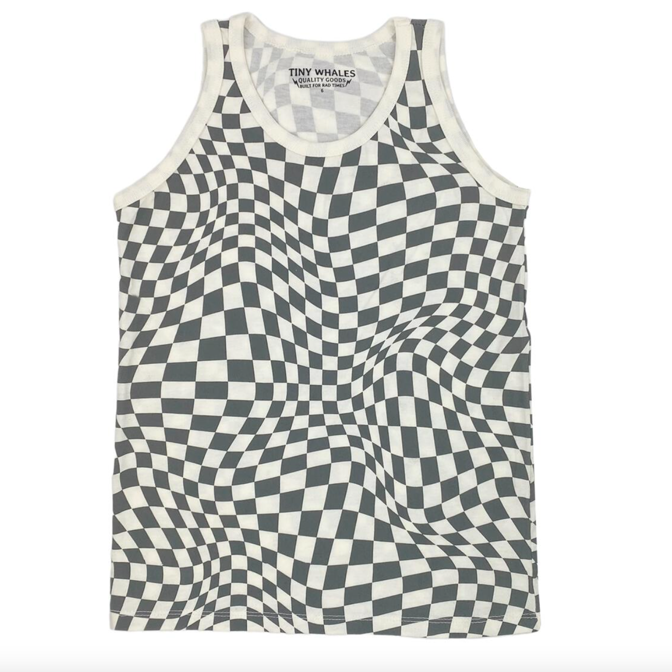 wavy tank top | natural + faded black
