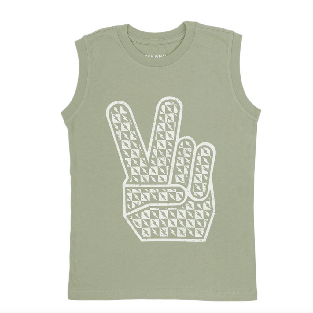 peace out muscle tank | army