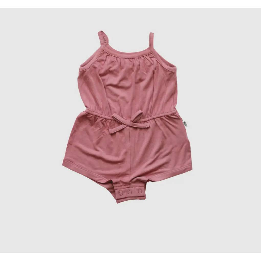 baby summer romper | dark rose