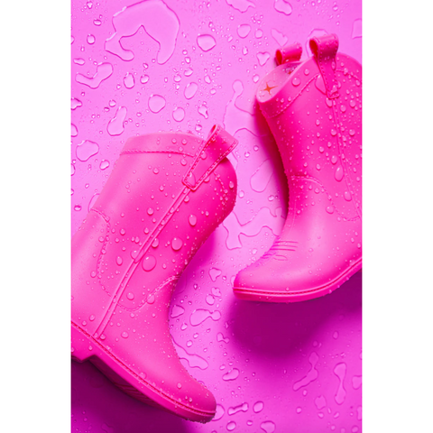 all weather cowboy boots | atomic pink
