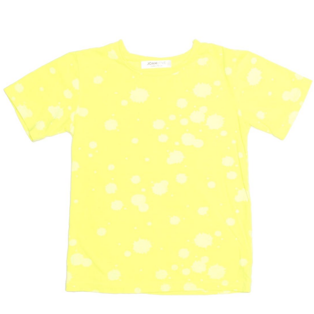 joah love cruz splatter tee in neon yellow