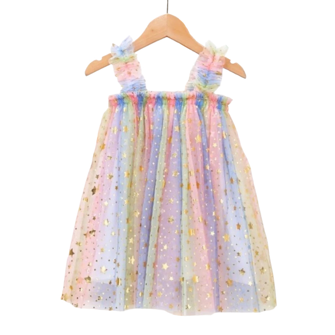 pastel stars dress Lola + The Boys Pastel Stars Dress, 1