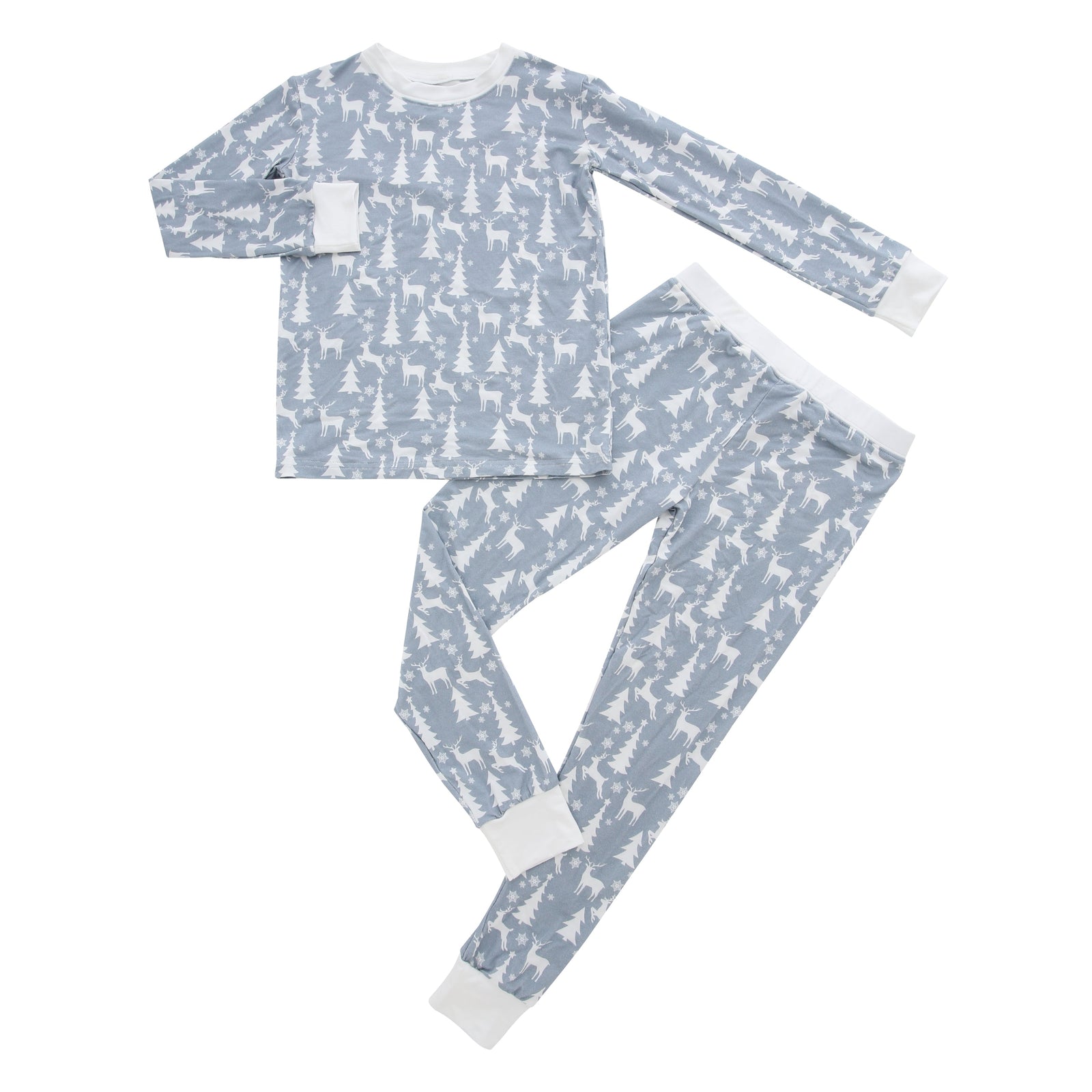 white christmas bamboo toddler pajama set