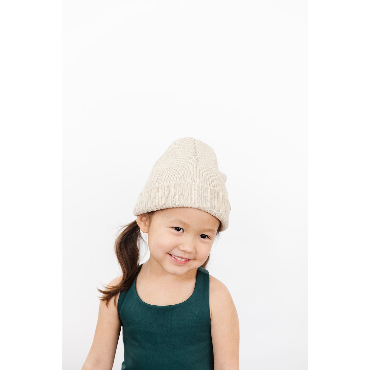 Waffle Knit Beanie - Cream