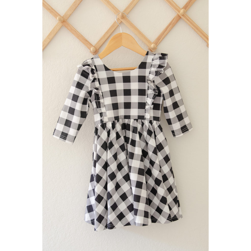 adelisa dress in eucalyptus plaid