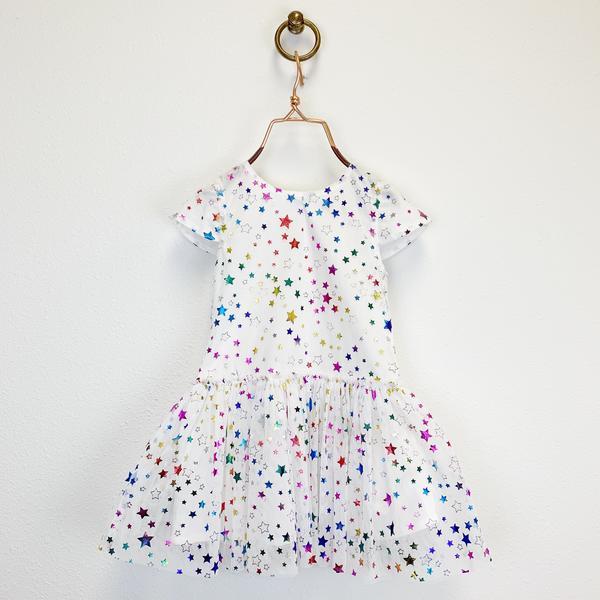 all over stars lace dress