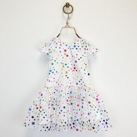 all over stars lace dress