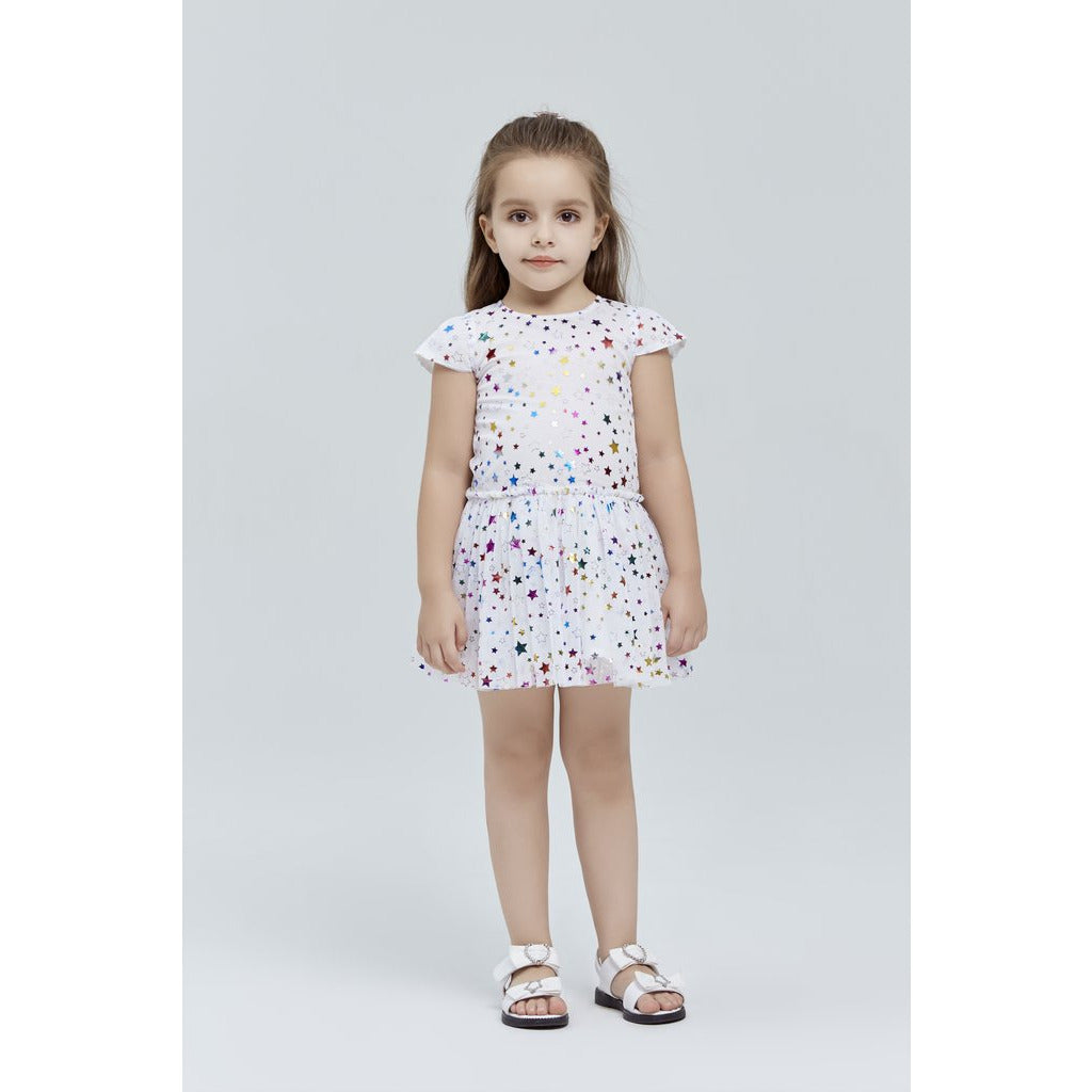 all over stars lace dress