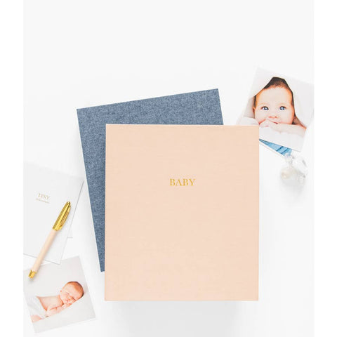 baby book in chambray