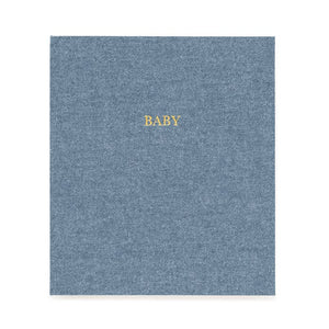 baby book in chambray