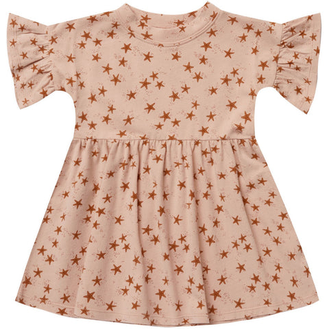 ruffle sleeve dress in starfish