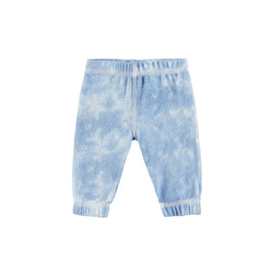 baby hacci loungewear in blue tie dye