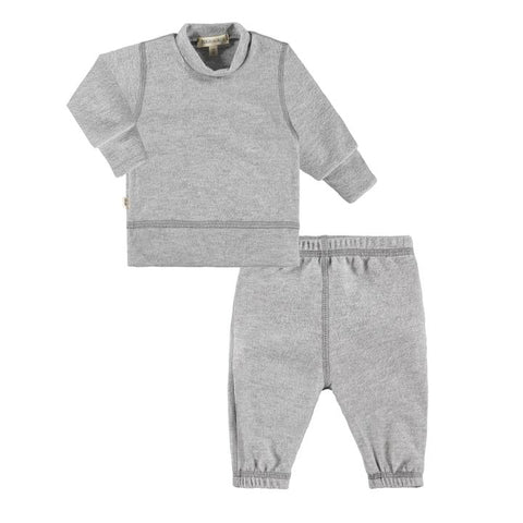 baby hacci mock neck loungewear set