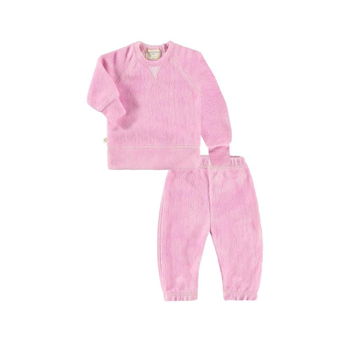 baby sherpa loungewear set | marble pink